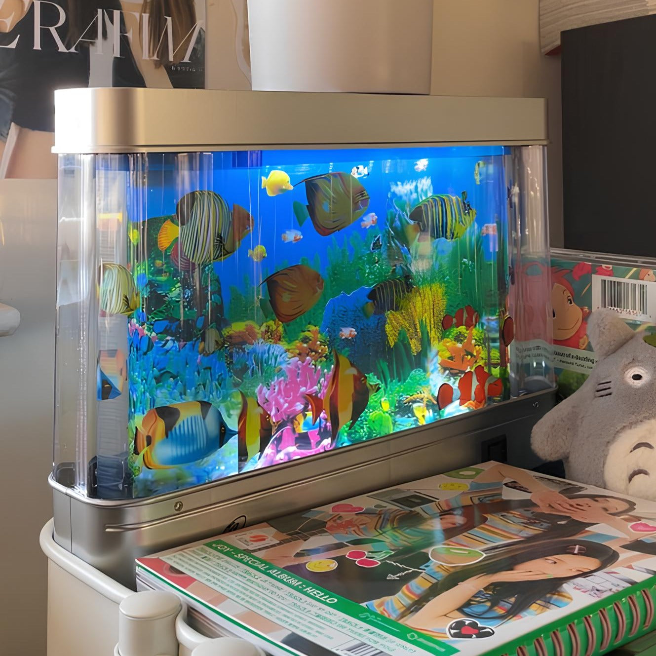 Lámpara LED AquaHaven para acuarios | Luz de acuario relajante con exhibición de peces tropicales